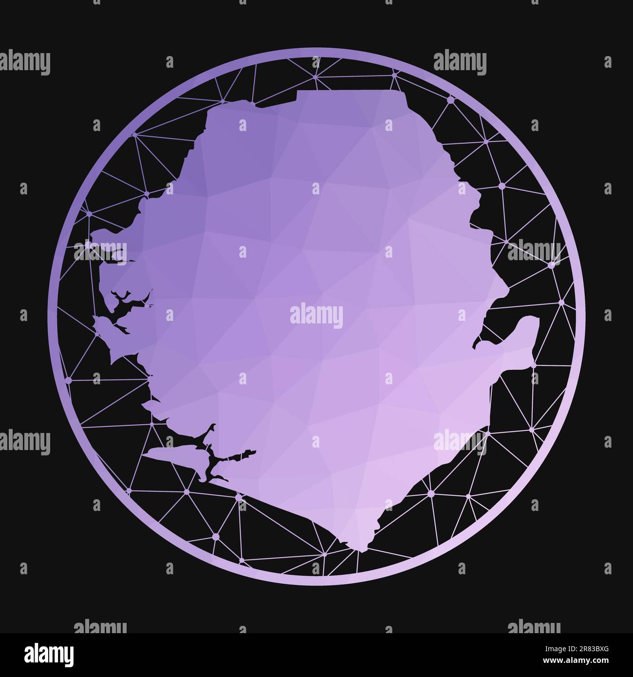 Sierra Leone icon. Vector polygonal map of the country. Sierra Leone ...