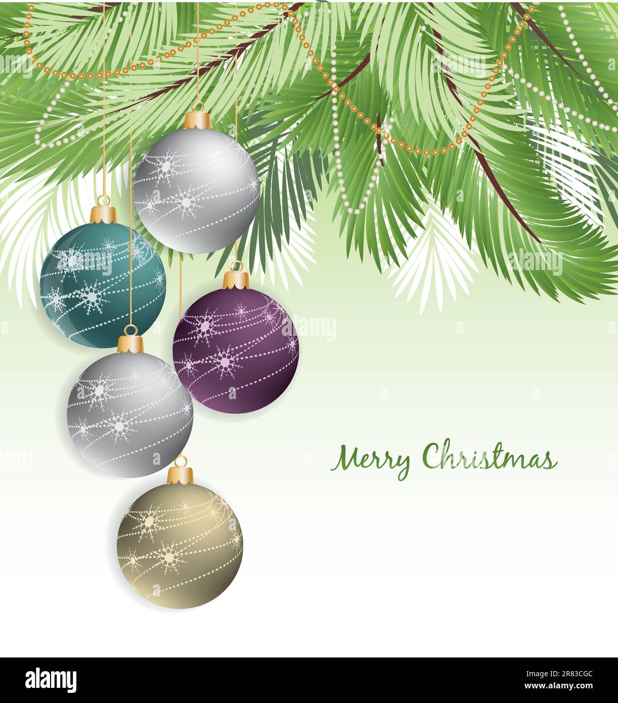 Christmas background with decorated branches of Christmas tree Stock ...