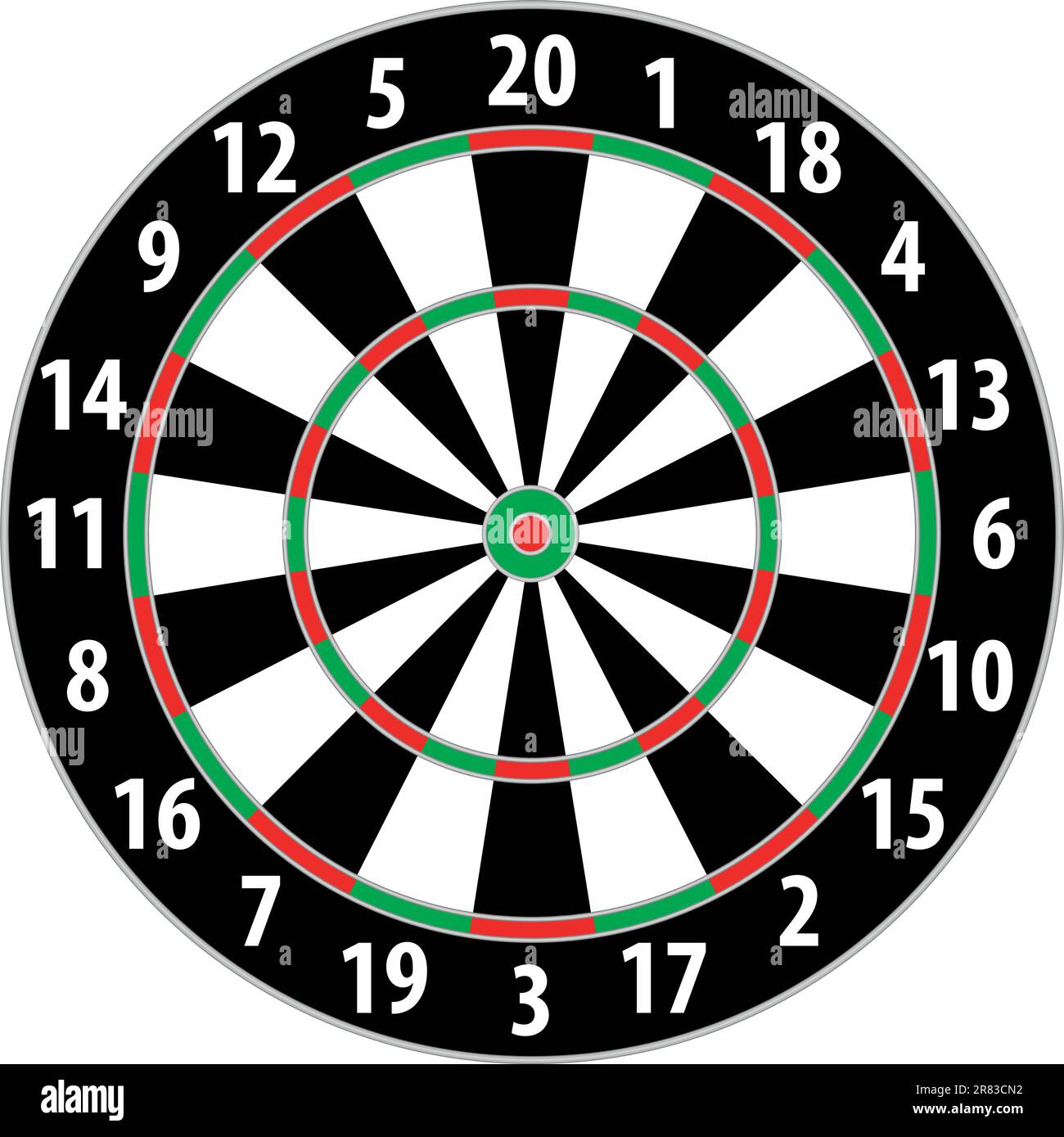 illustration of a dart board isolated on white background Stock Vector