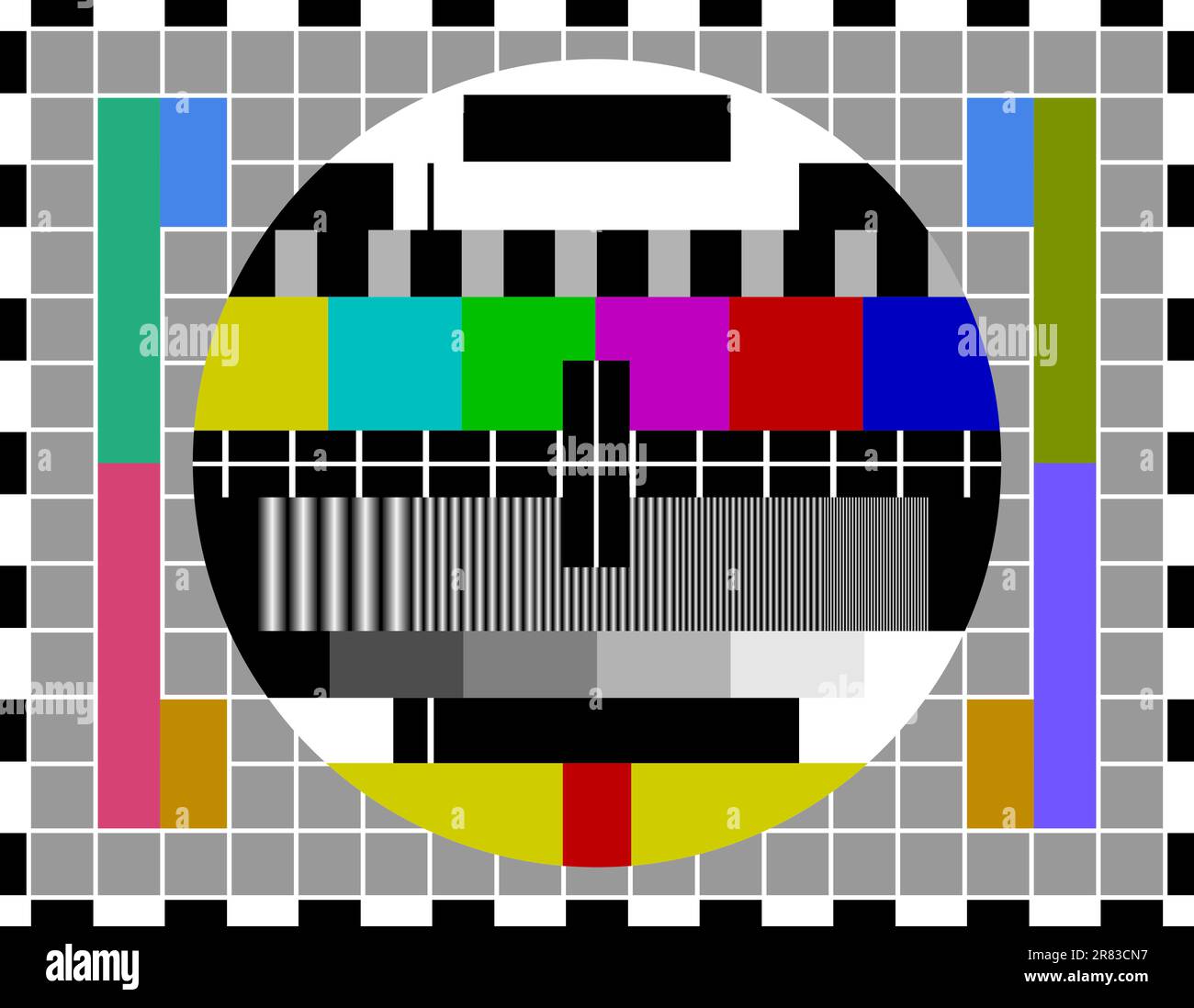 Classic pattern for testing TV signal quality in PAL television systems Stock Vector