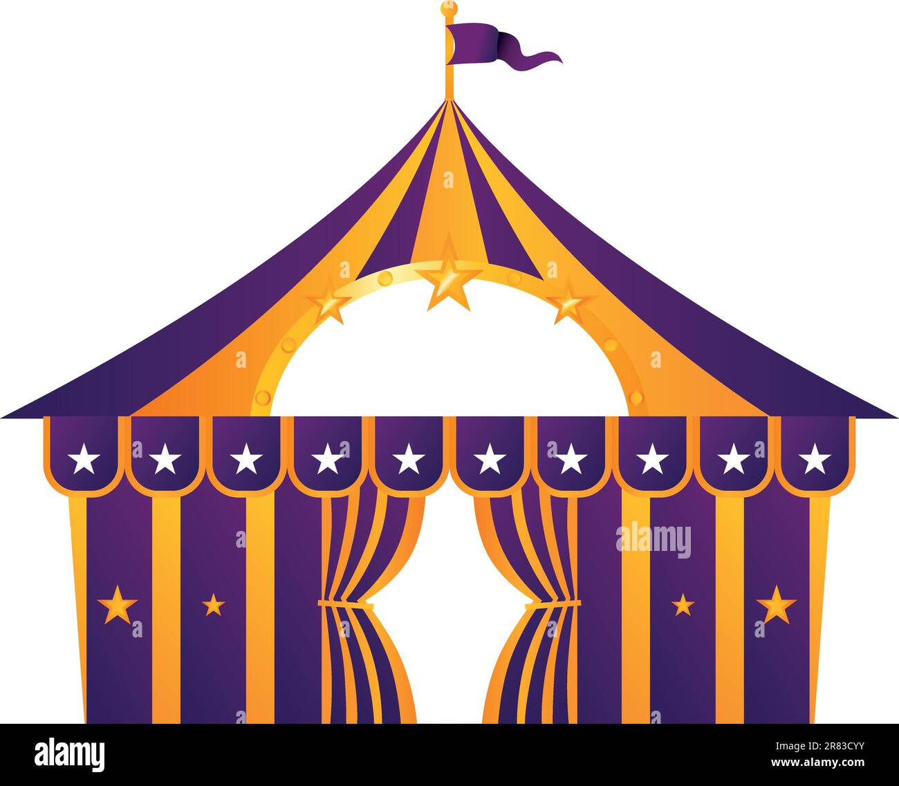 Circus tent illustration isolated on white. Vector Stock Vector