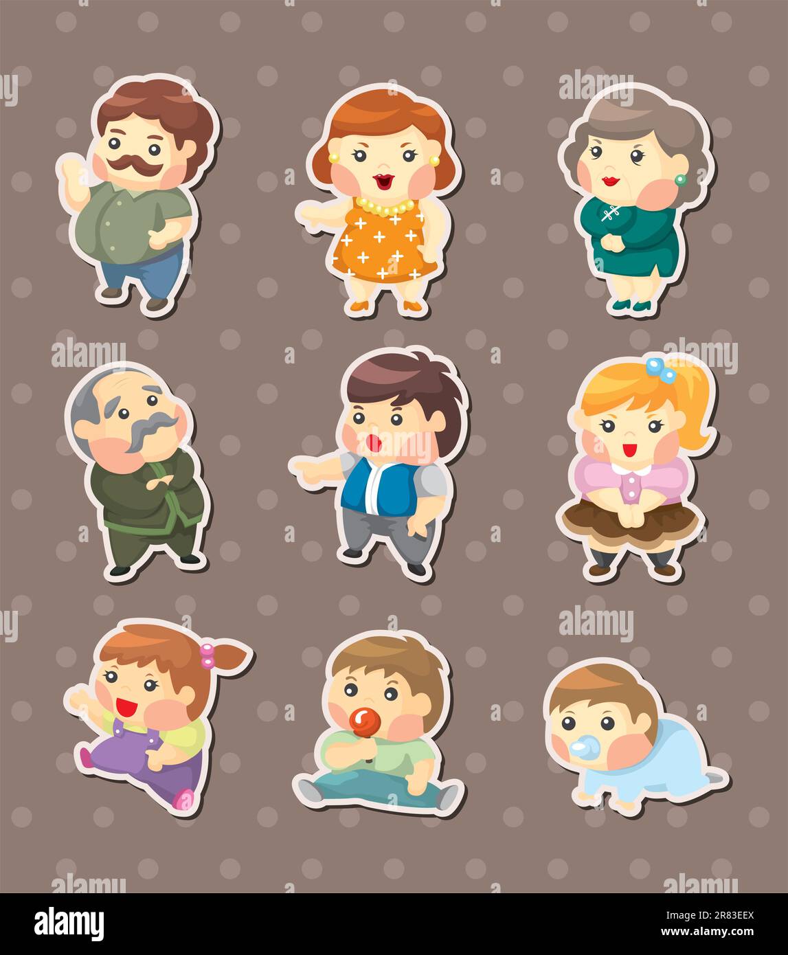family sticers Stock Vector