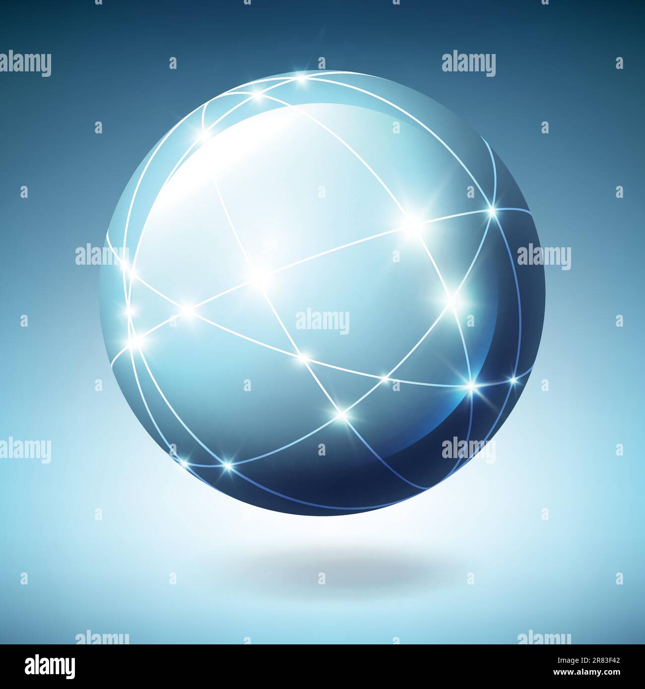 Globe with satellites. Vector illustration, EPS10 Stock Vector