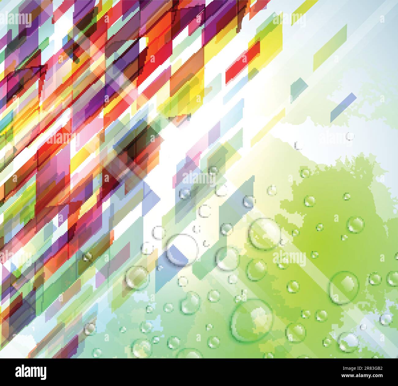 Abstract illustration with shattered elements on soft textured background. Stock Vector