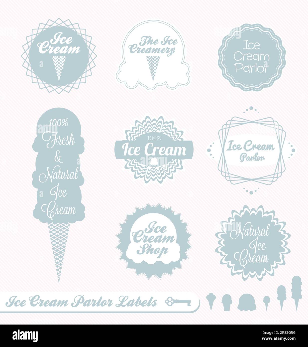 Label Collection of Ice Cream Parlor Labels Stock Vector Image & Art