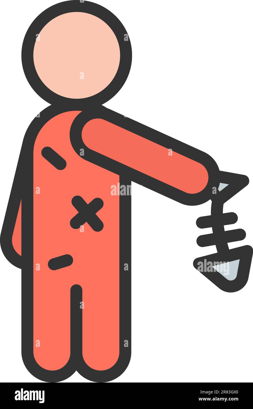 Starvation icon vector image. Stock Vector