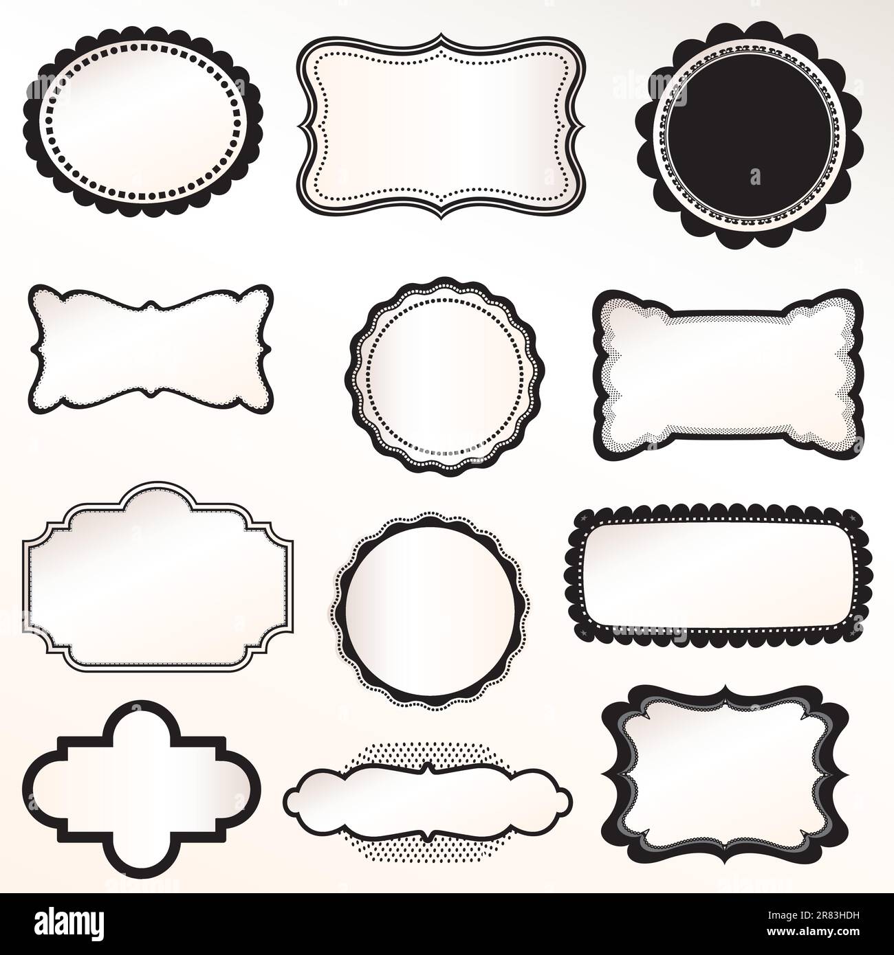 Vector Frame Set ornamental vintage decoration Stock Vector