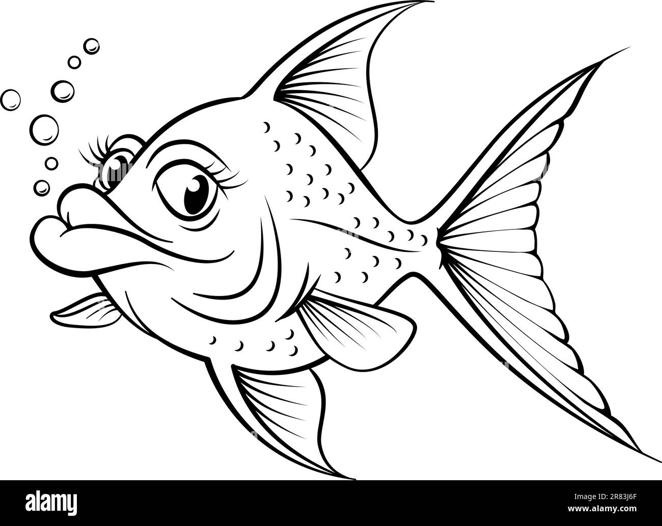 Drawing fish Black and White Stock Photos & Images - Alamy