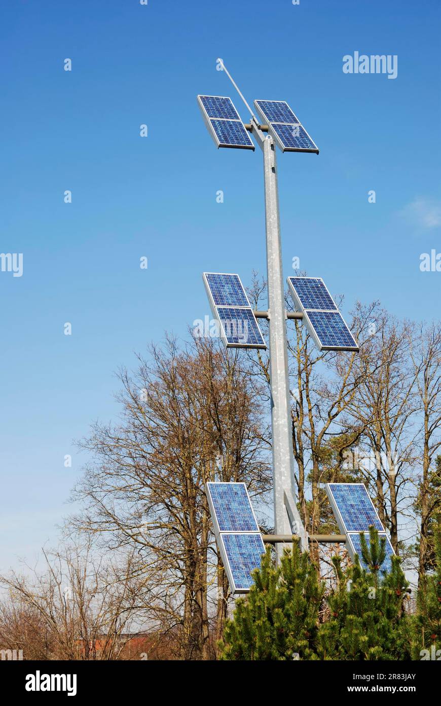 Renewable energy with solar panels Stock Photo