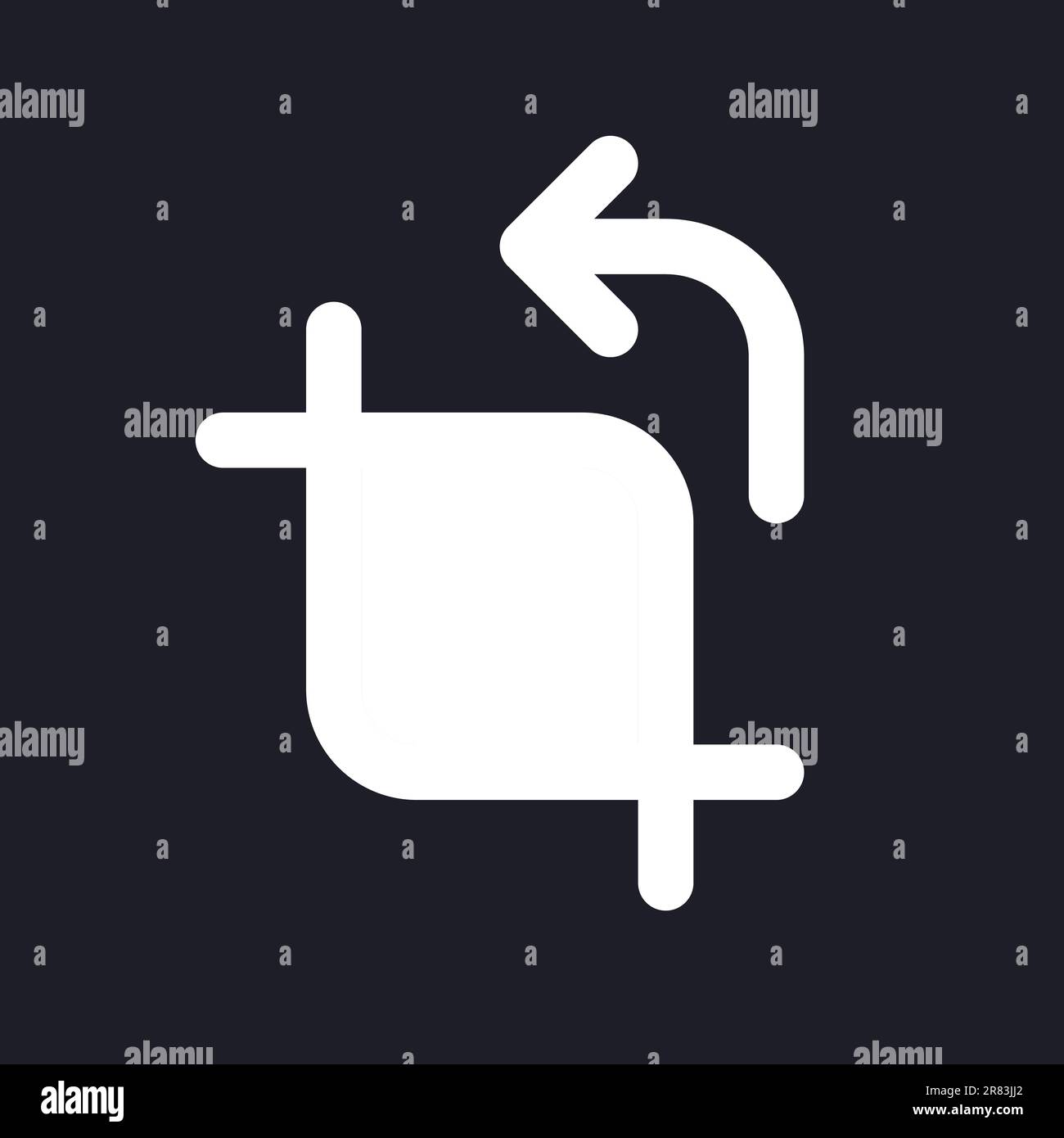 Cropping white pixel perfect solid ui icon Stock Vector