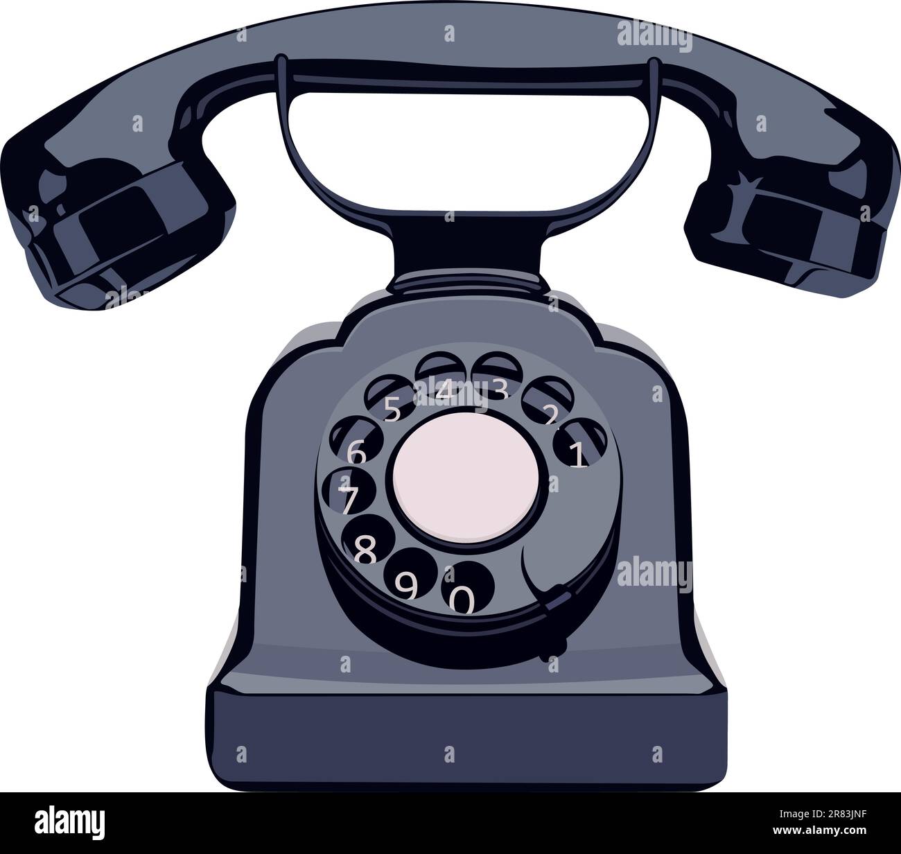 Vintage phone isolated on white background Stock Vector