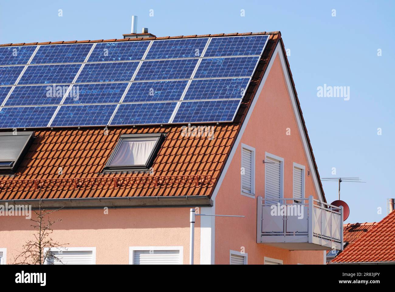 Alternative energy at a residential house Stock Photo