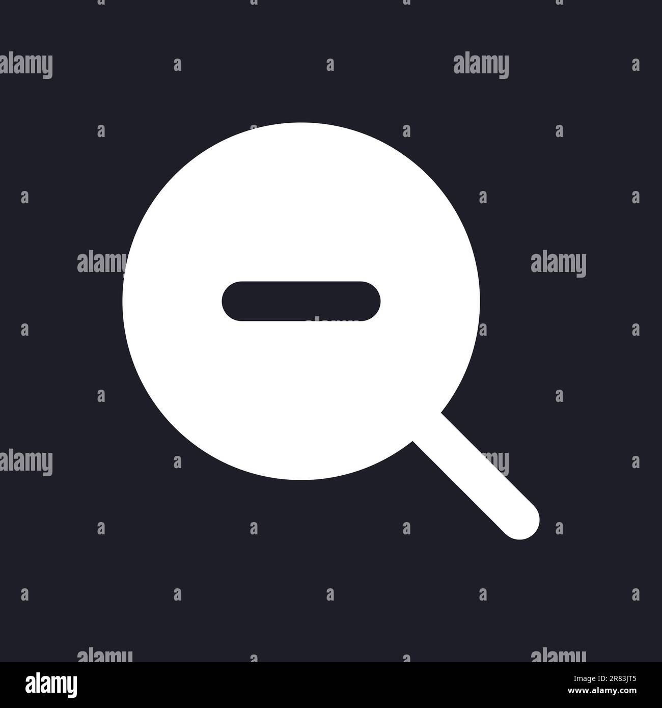 Zoom out transition white pixel perfect solid ui icon Stock Vector