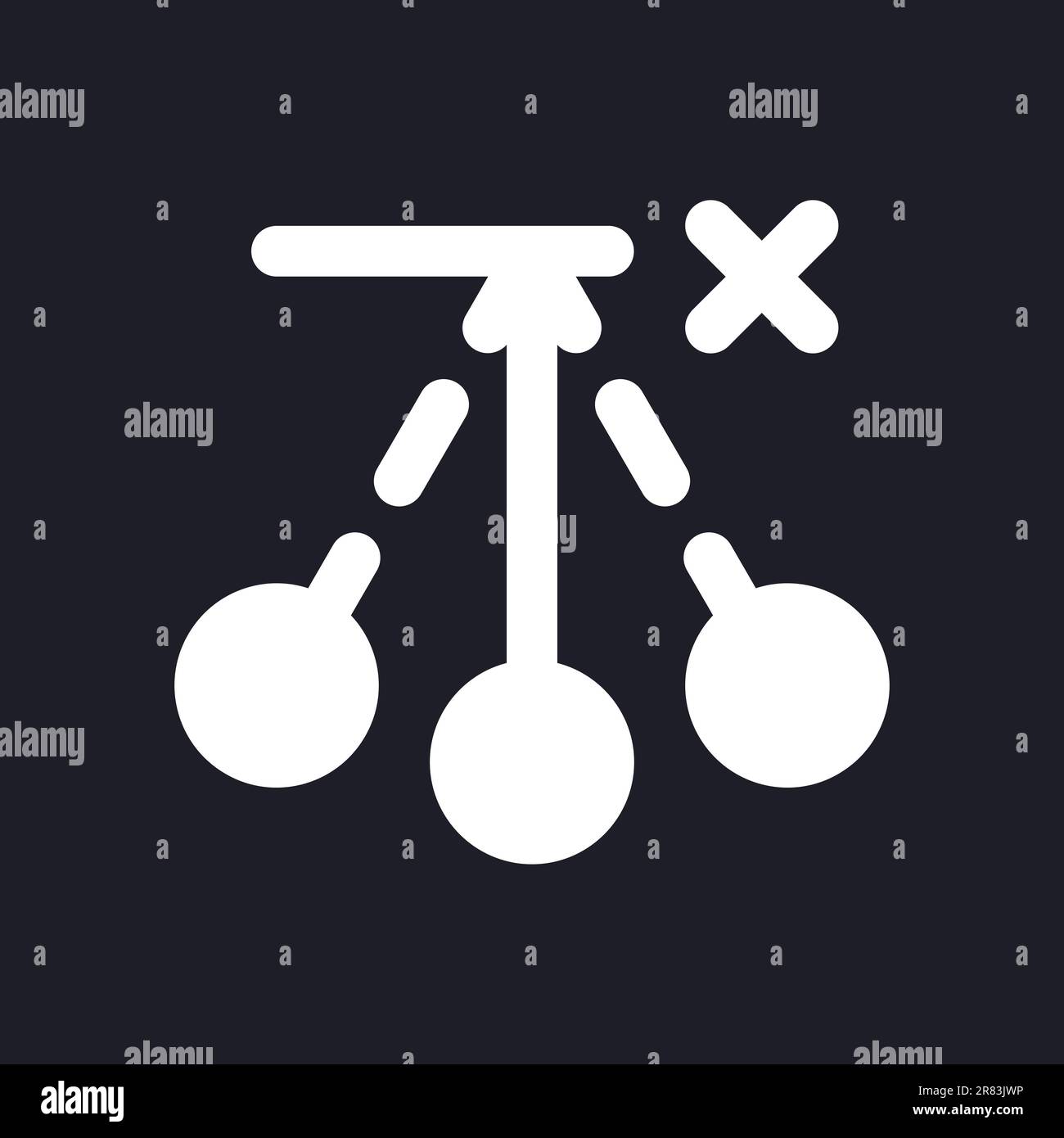 Remove pendulum effect white pixel perfect solid ui icon Stock Vector
