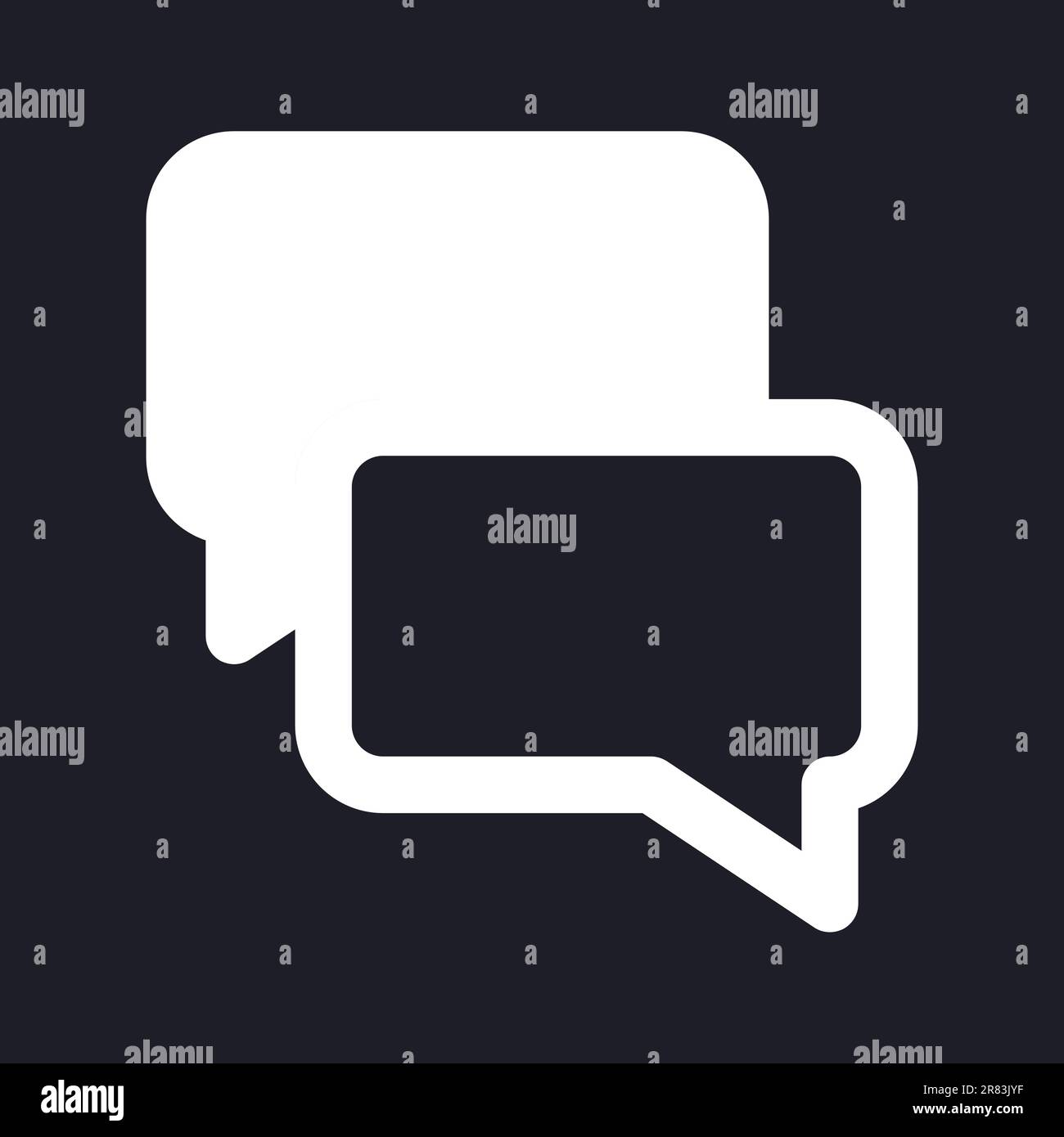 Messenger white pixel perfect solid ui icon Stock Vector