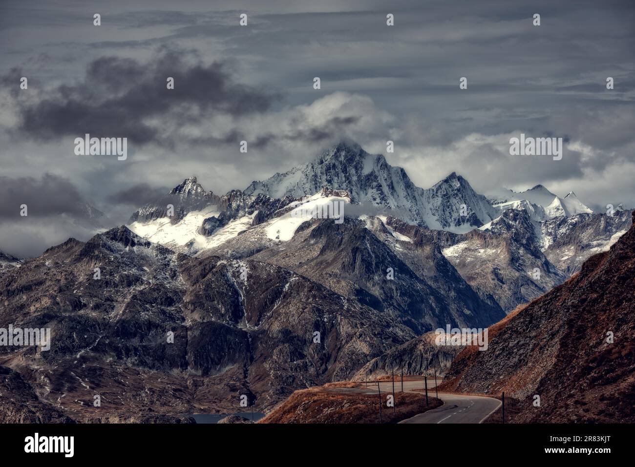 Panoramic view of the Swiss Alps Stock Photo - Alamy