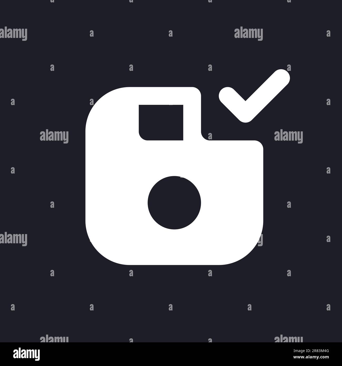 Apply saving white pixel perfect solid ui icon Stock Vector
