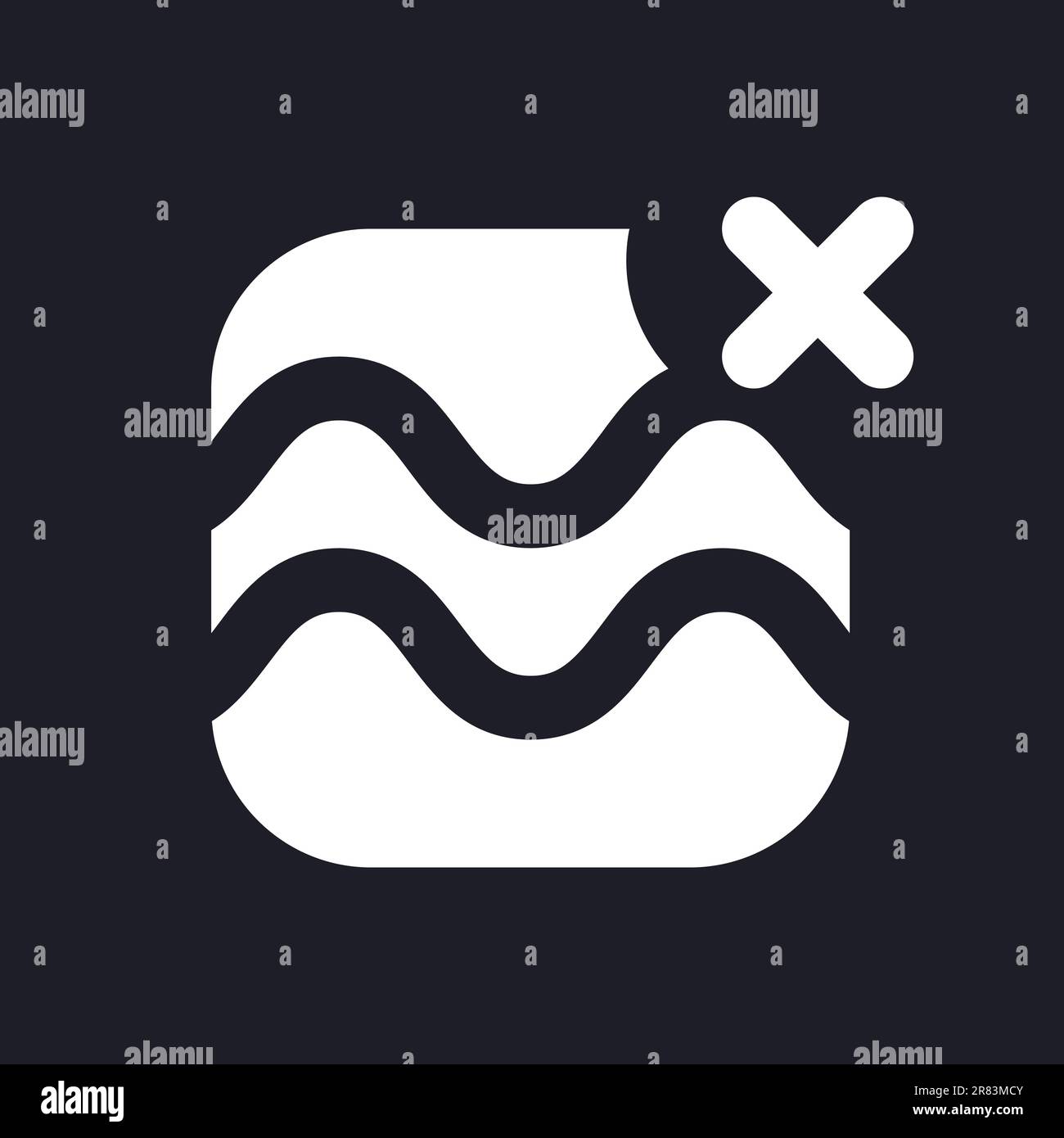 Remove float effect white pixel perfect solid ui icon Stock Vector