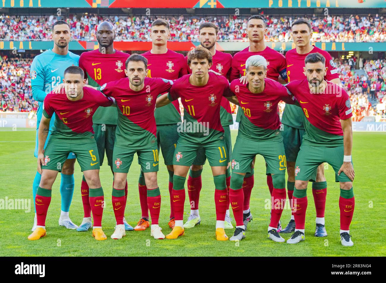 Lisbon, Portugal. 17th June, 2023. Team of Portugal during the UEFA Euro 2024, European Qualifiers, Group J, football match between Portugal and Bosnia and Herzegovina on June 17, 2023 at Estádio do SL Benfica in Lisbon, Portugal - Photo Jose Salgueiro/DPPI Credit: DPPI Media/Alamy Live News Stock Photo