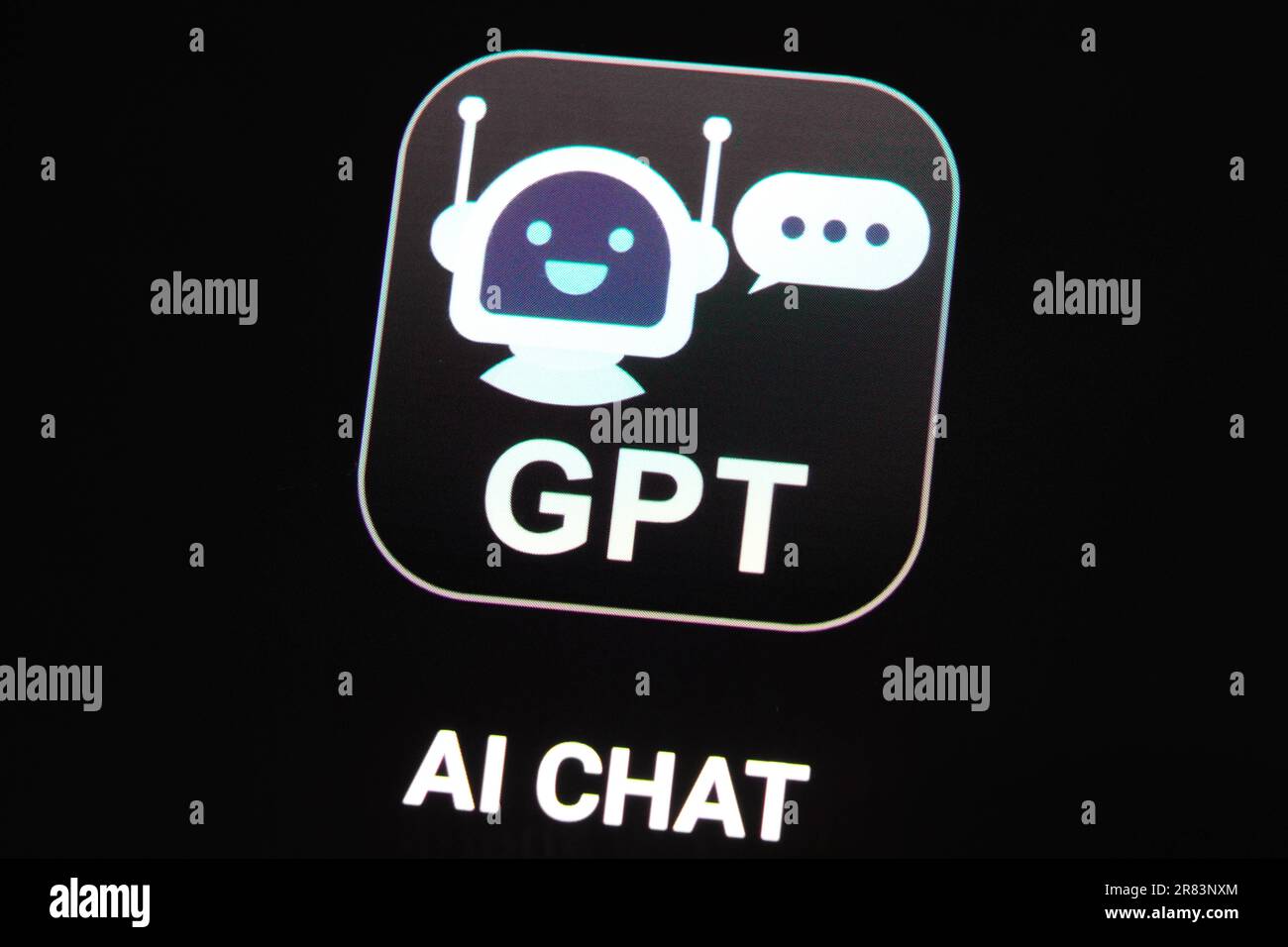 The logos of various ChatGPT artificial intelligence (AI) apps on german a smartphone screen Stock Photo