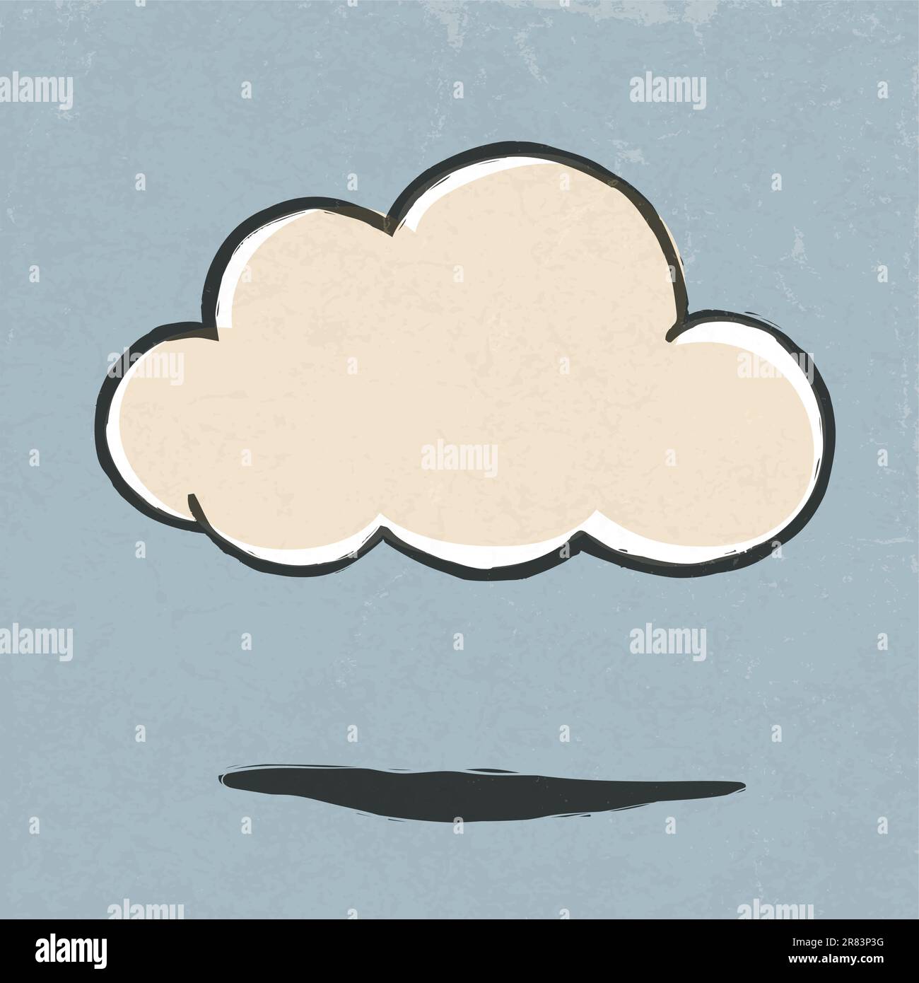 Cloud retro icon. Vector illustration, EPS10. Stock Vector
