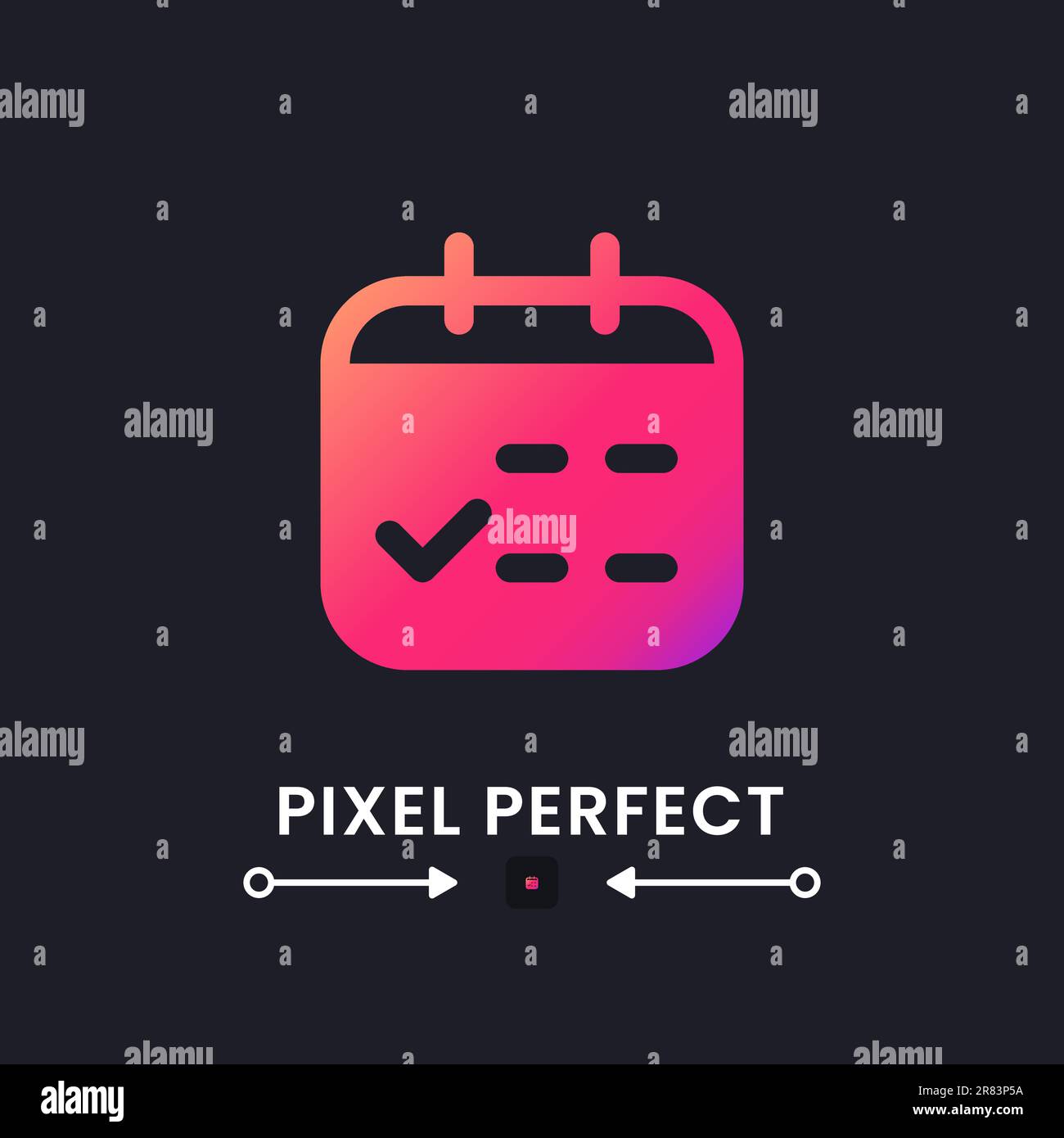 Calendar pink solid gradient desktop icon on black Stock Vector