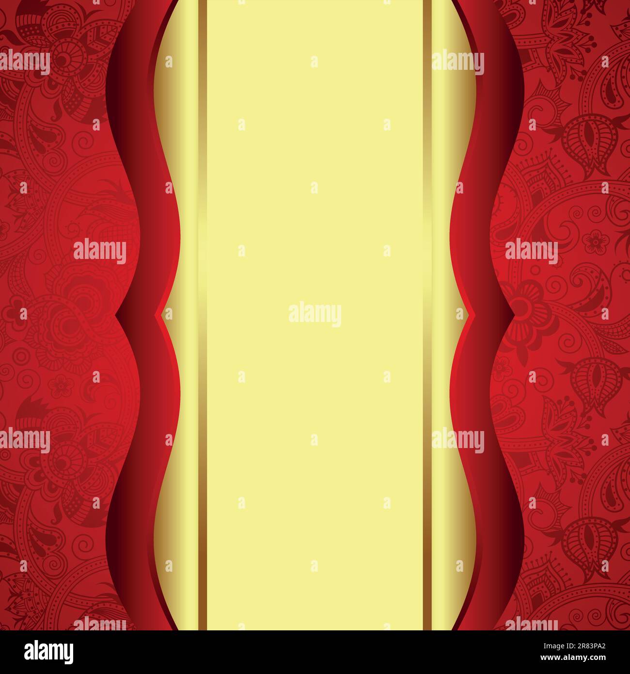 Illustration of ornate gold and red floral background Stock Vector ...