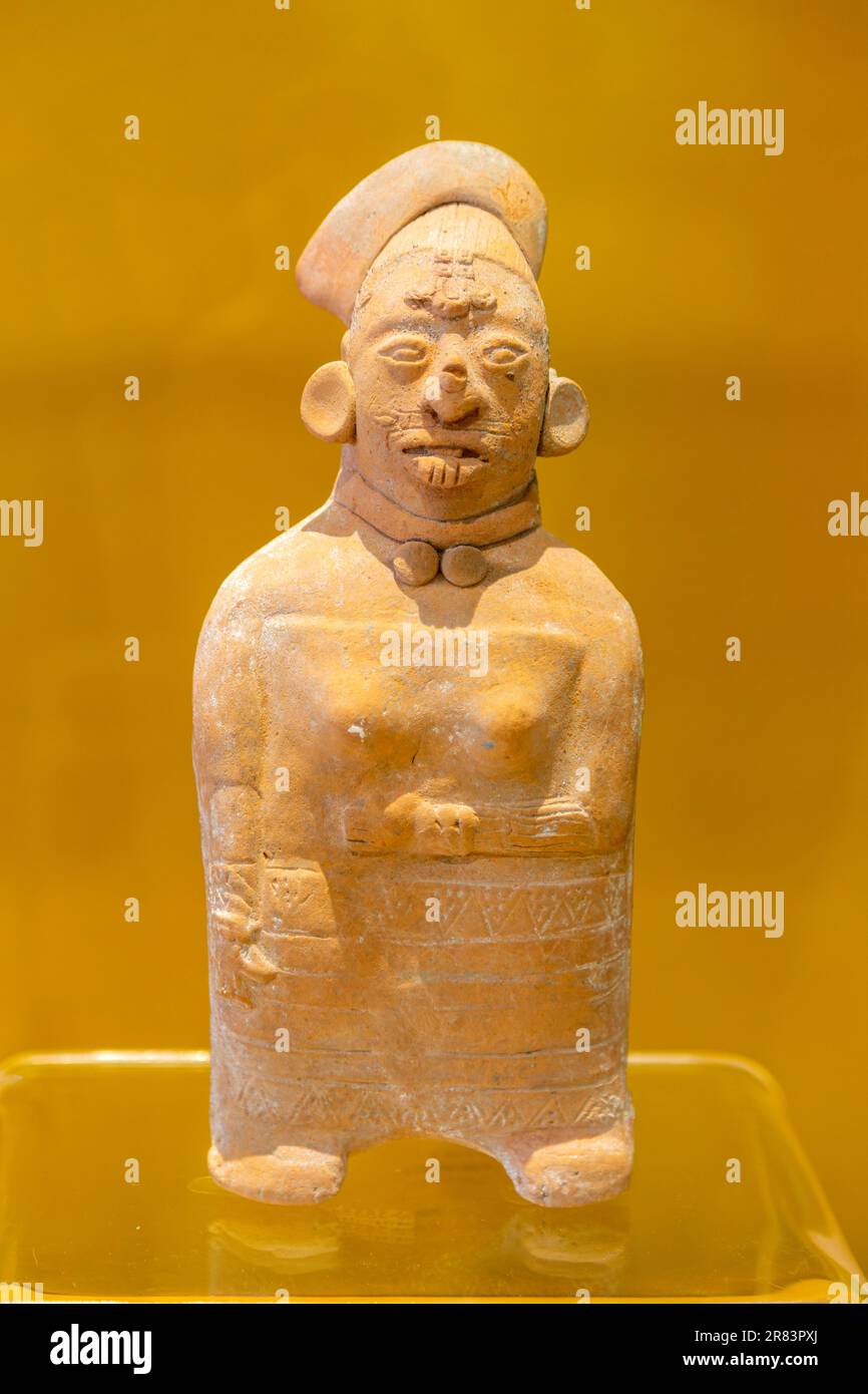 'Idolos' exhibition anthropomorphic figure, Palacio Canton palace anthropology museum, Merida, Yucatan State, Mexico Stock Photo