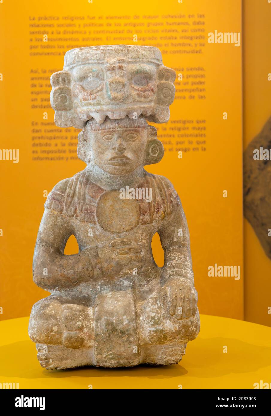 'Idolos' exhibition anthropomorphic figure, Palacio Canton palace anthropology museum, Merida, Yucatan State, Mexico Stock Photo