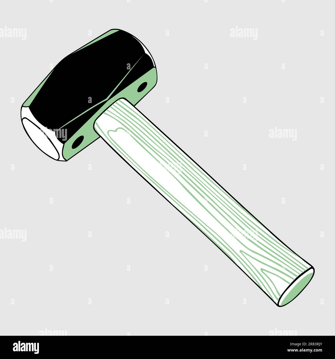 Hammer isolated on light grey background Stock Vector