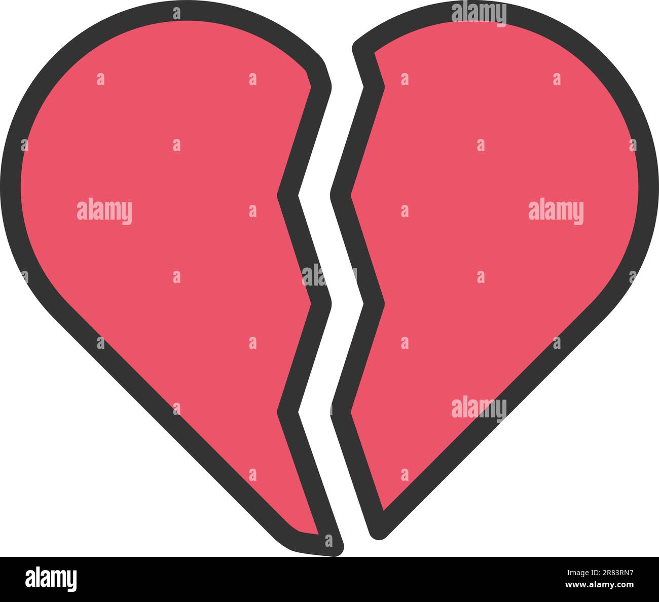 Broken Heart icon vector image Stock Vector Image & Art - Alamy