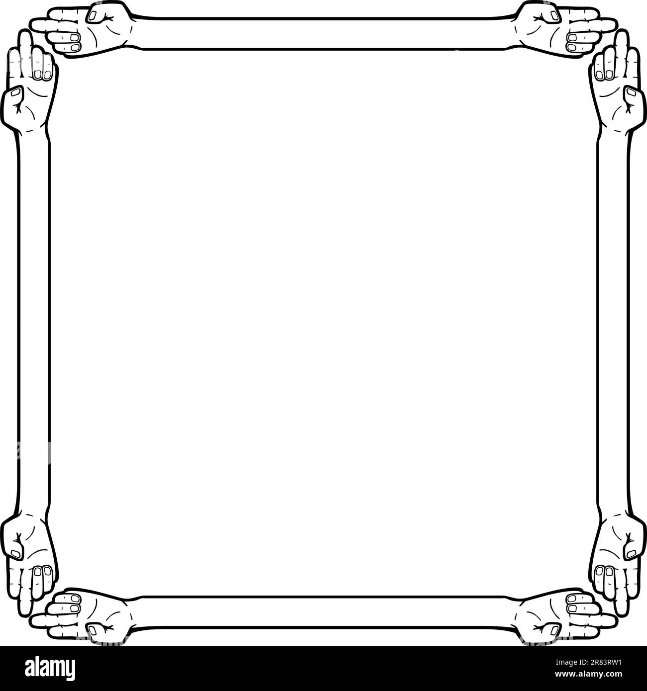 Hand frame on white background Stock Vector