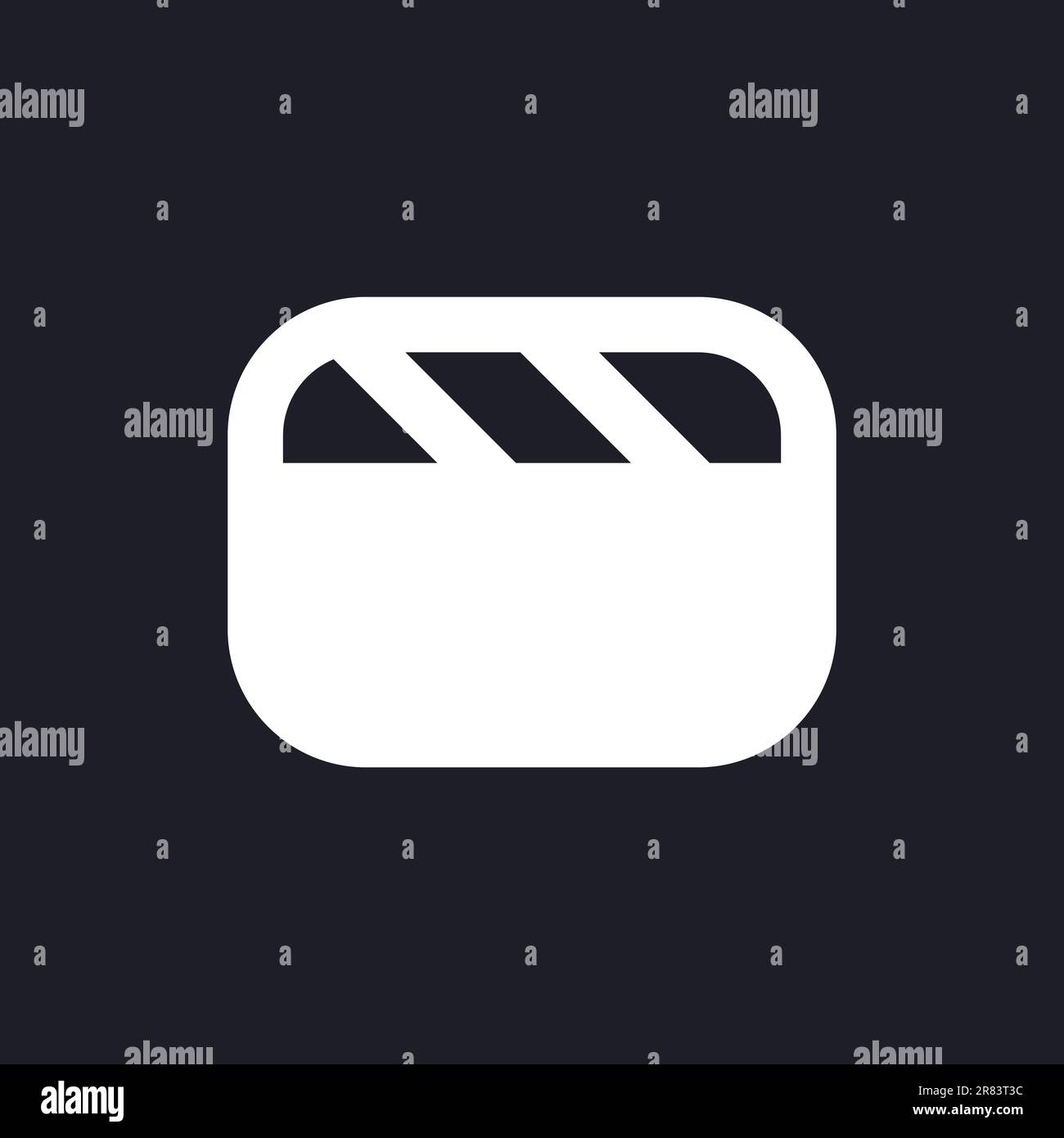 Video file white pixel perfect solid ui icon Stock Vector