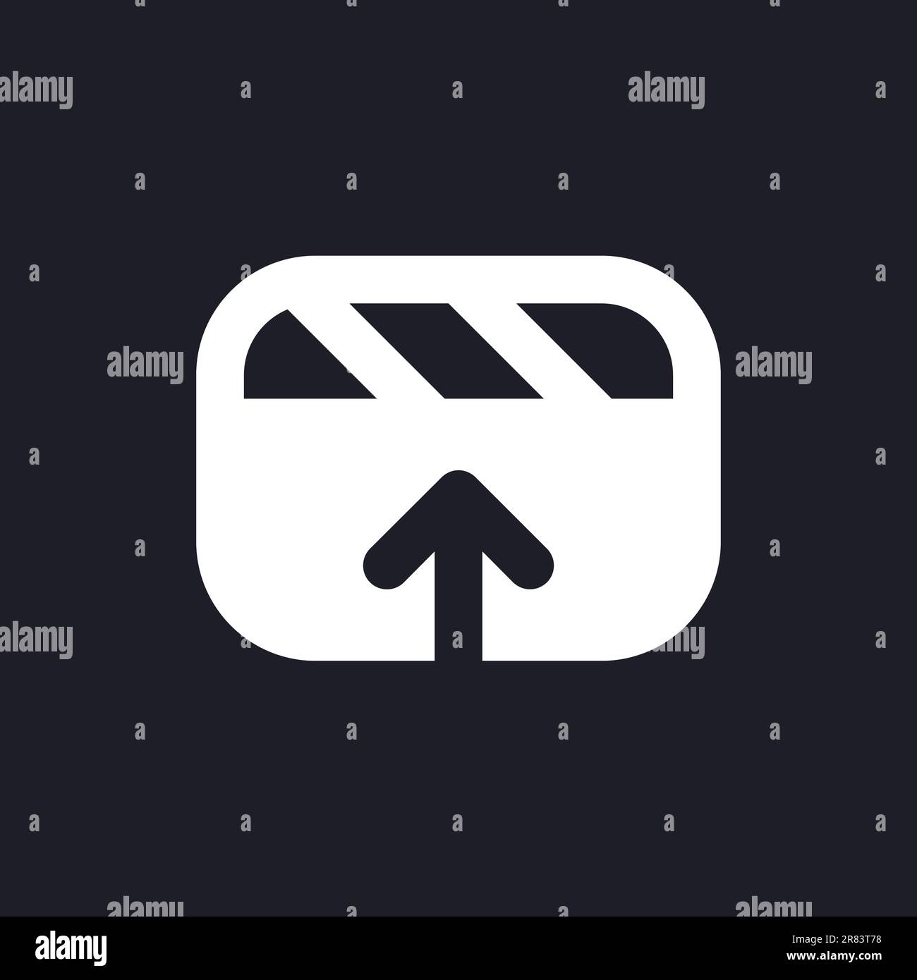 Export video file white pixel perfect solid ui icon Stock Vector