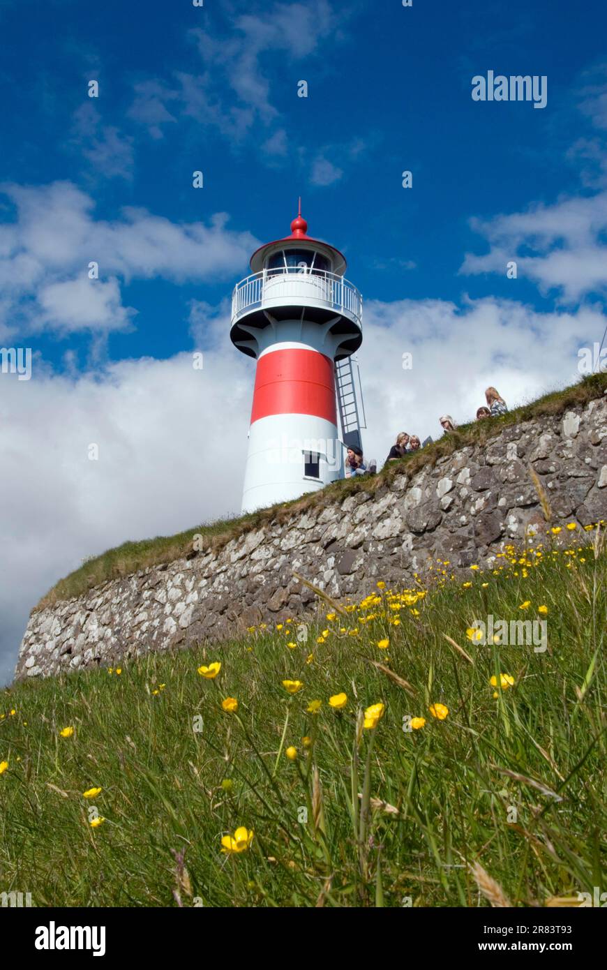 Lighthouse, Torshavn, Skansin Fortress, Thorshaven, Streymoy Island, Faroe Islands, Denmark Stock Photo