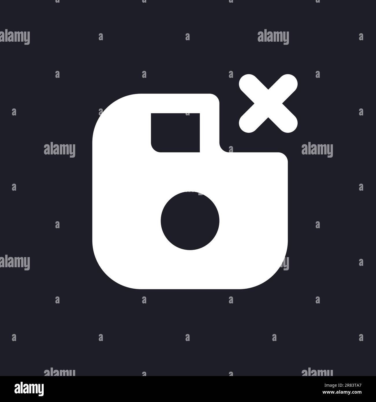 Cancel saving white pixel perfect solid ui icon Stock Vector