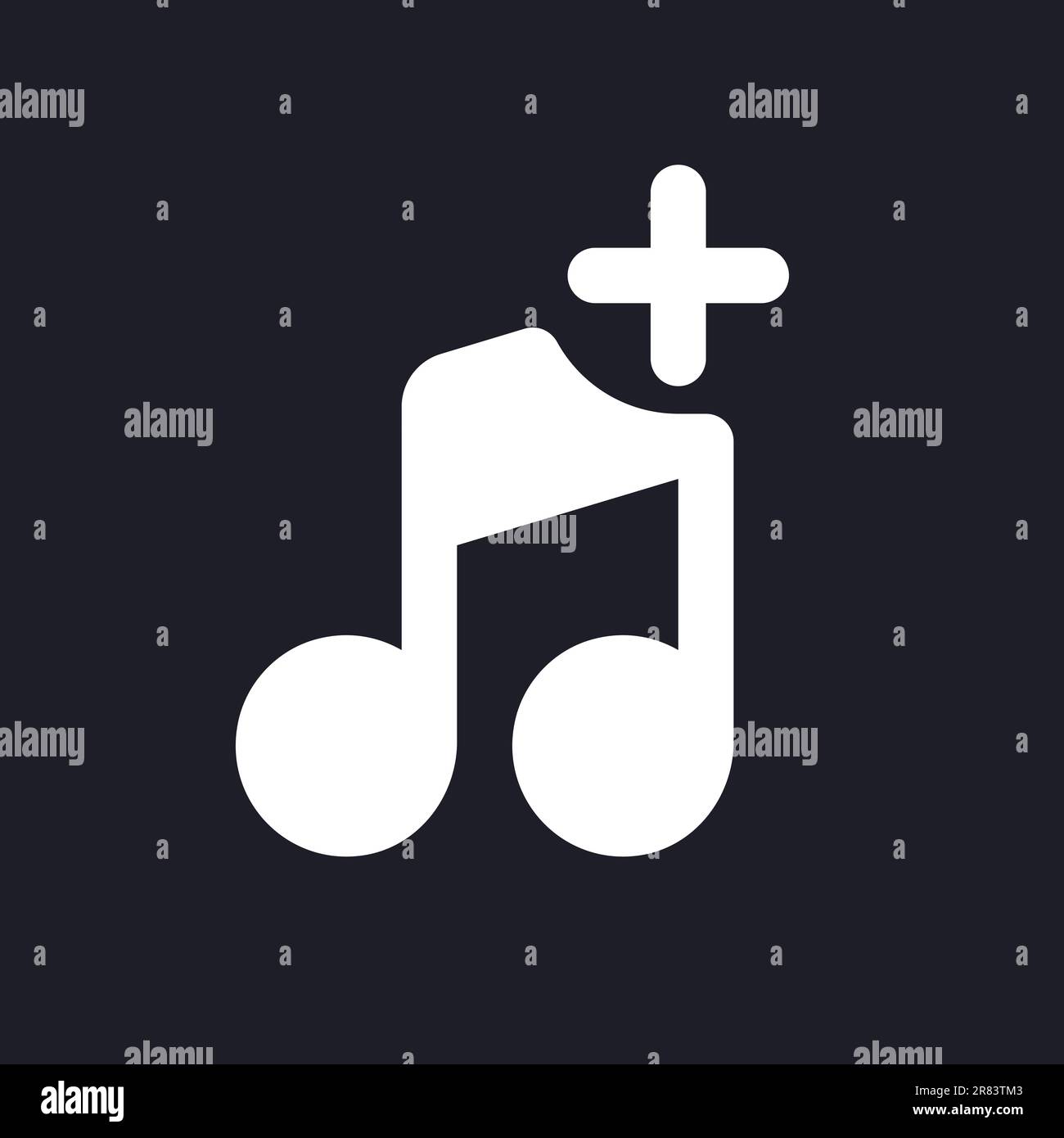 Add audio white pixel perfect solid ui icon Stock Vector