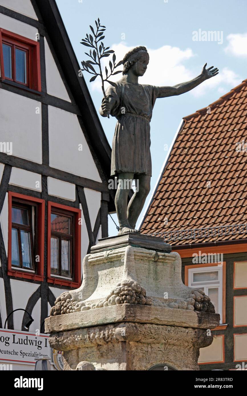 Peace Monument by Georg bush, Platz des Friedens, Steinheim am Main, Hanau, Hesse, Germany Stock Photo