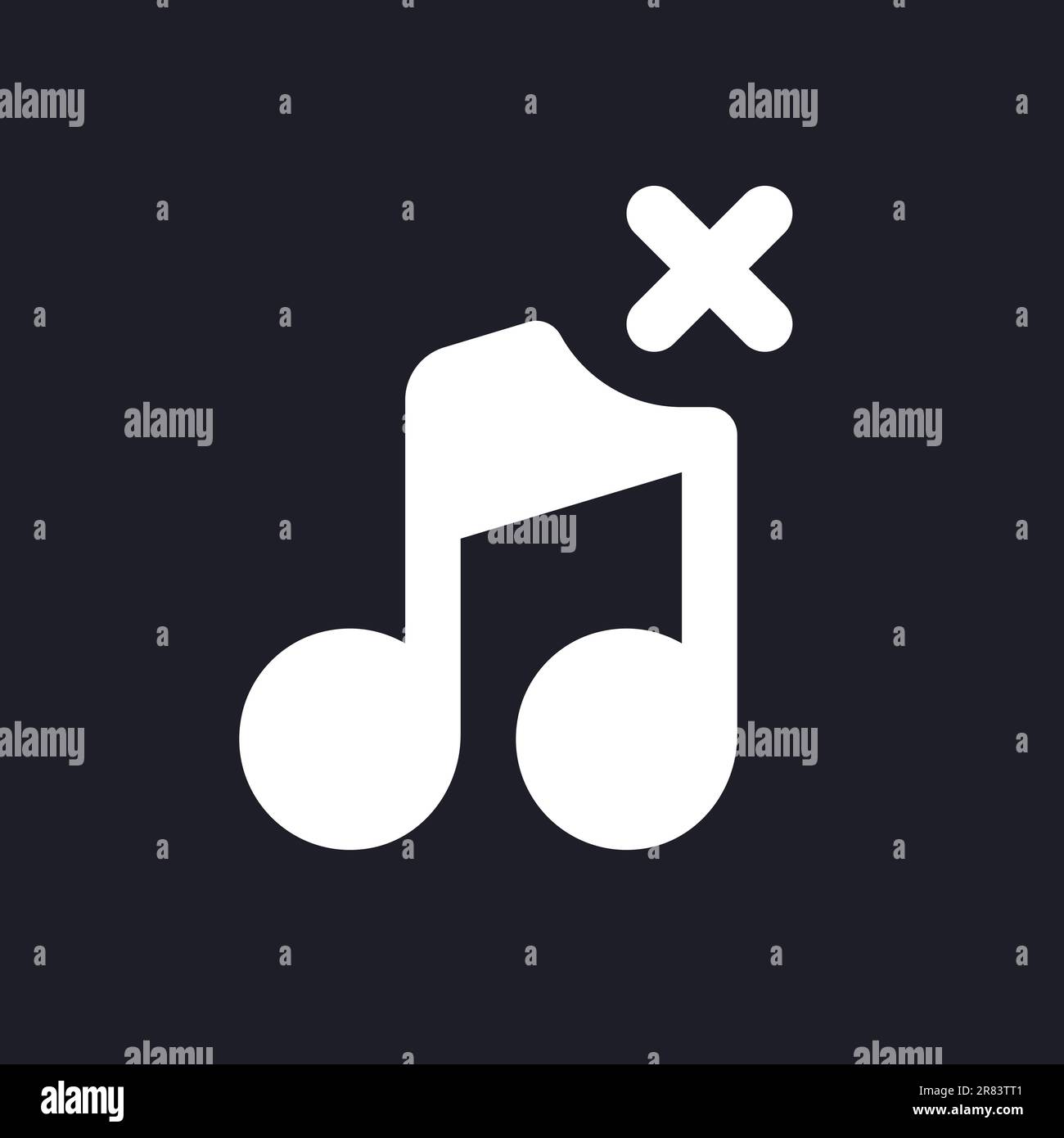 Remove audio track white pixel perfect solid ui icon Stock Vector