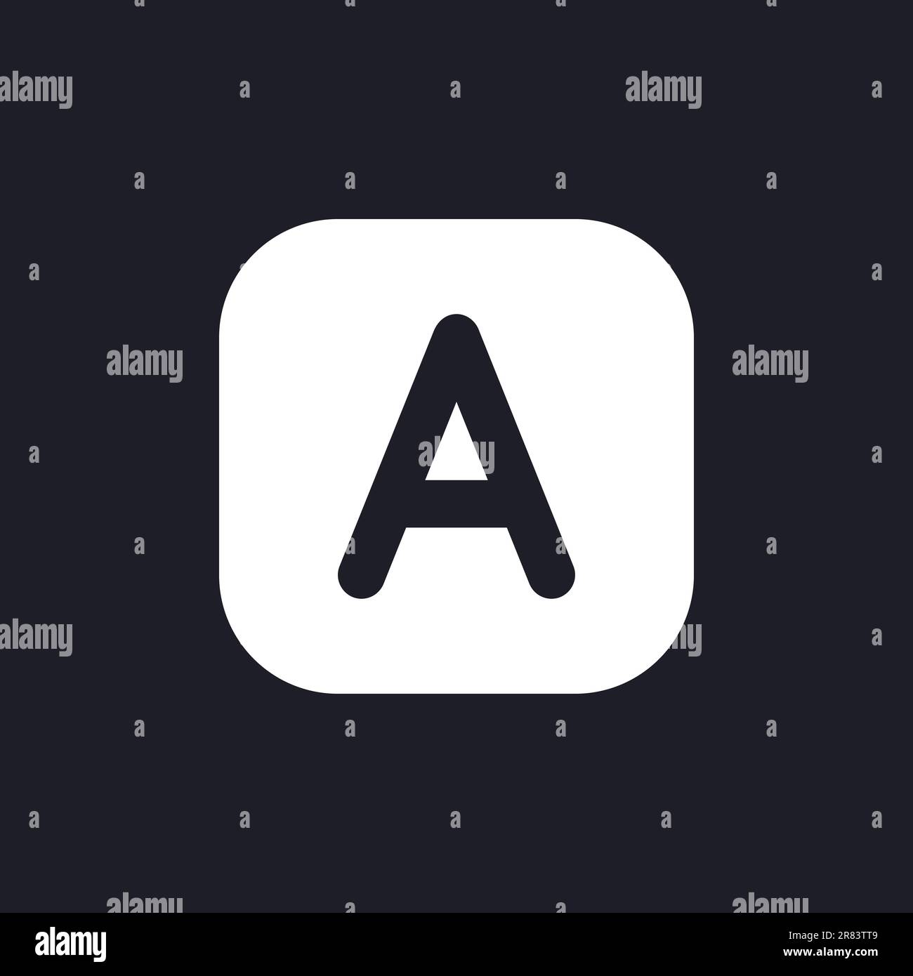 Font style white pixel perfect solid ui icon Stock Vector