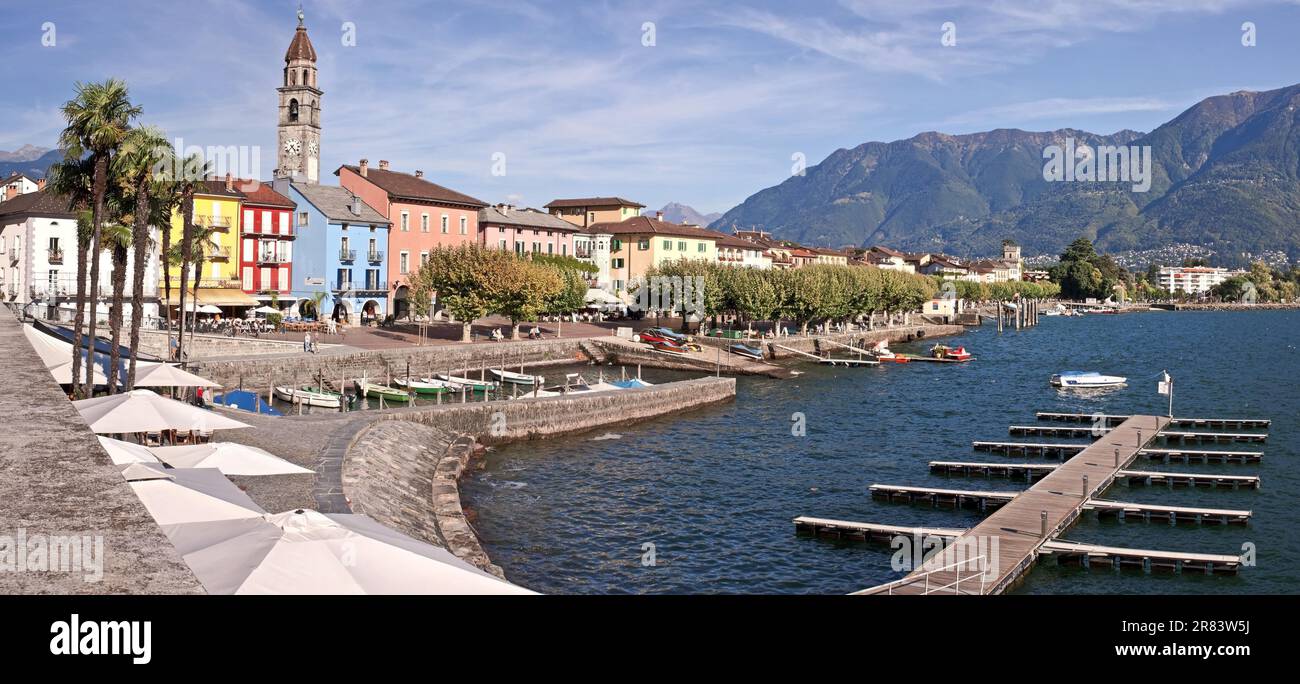 Lakeside Promenade, Harbour, Ascona, Lake Maggiore, Ticino, Lake ...