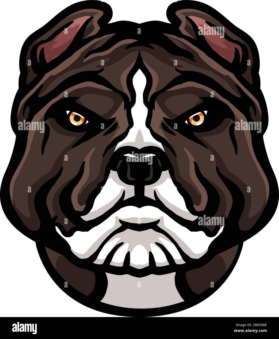 Pitbull Face Illustration. Wild. Face. Vector Stock Vector