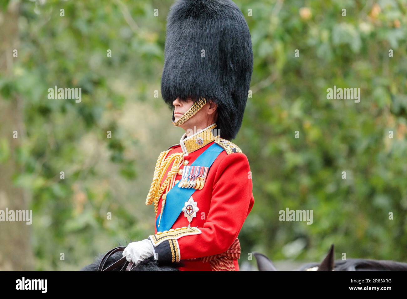 Trooping the Colour, The Kings’s Birthday Parade, London, UK. 17th June 2023. HRH Prince, Edward, Duke of Edinburgh, riding horseback in the procession along The Mall during King Charles III first Trooping the Colour since becoming Monarch. Photo by Amanda Rose/Alamy Live News Stock Photo