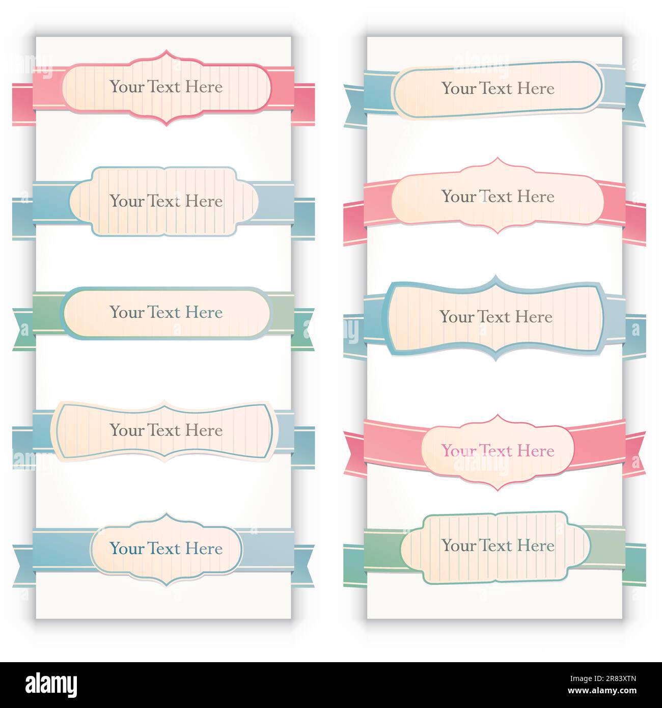 Set of retro ribbons and labels. Vector illustration. Stock Vector