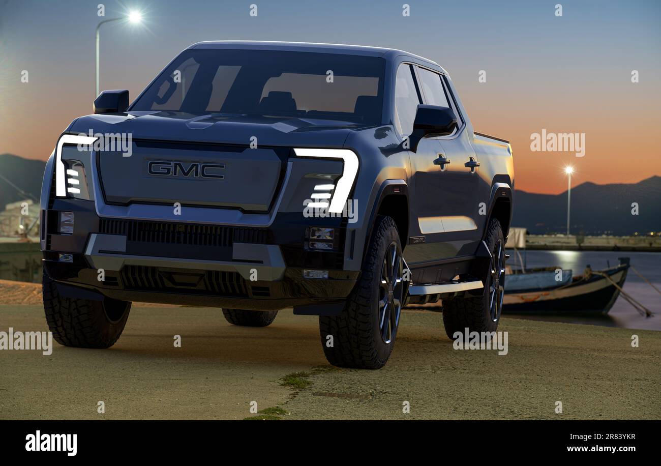 GMC Sierra EV Denali .AllElectric Truck Stock Photo Alamy