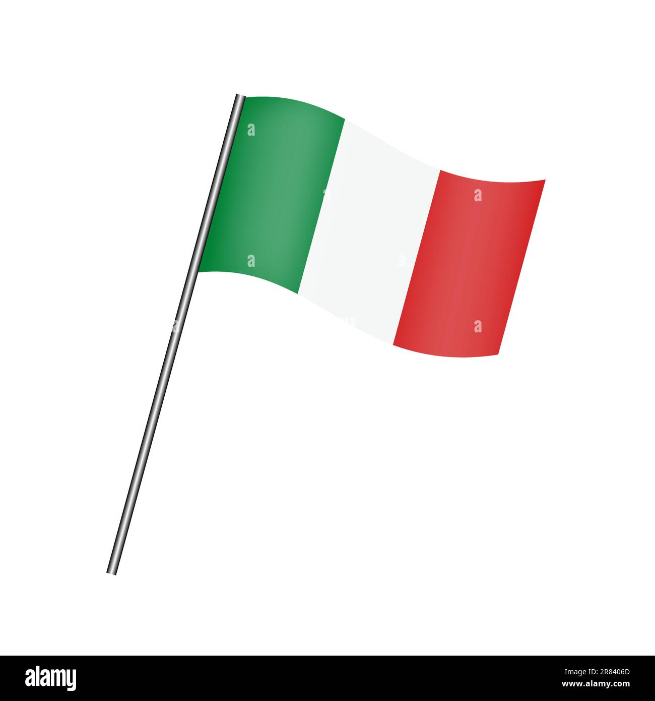 Italy flag .Green, white and red vertical stripes. Vector illustration