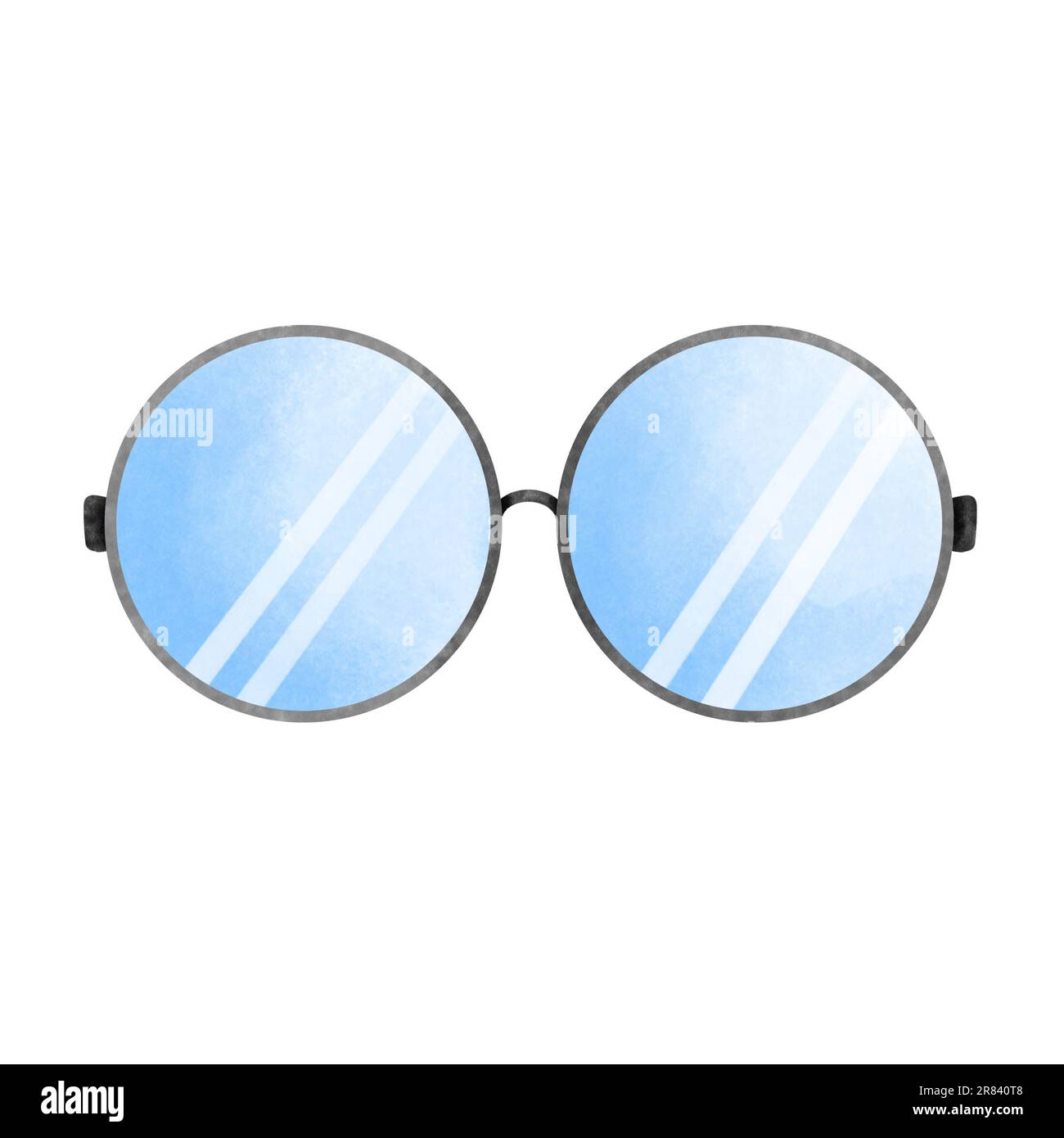 Hand drawn watercolor male and female glasses illustration isolated on