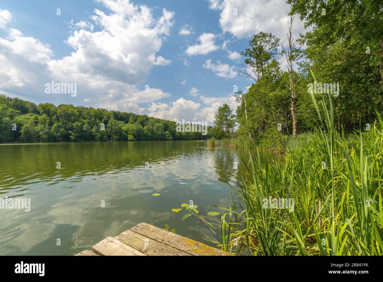 Lake in the city of Ostroda, Poland. Stock Photo