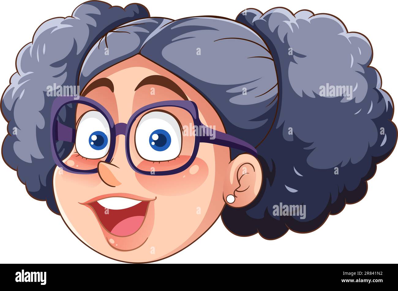 Chubby Woman Face Cartoon Character Illustration Stock Vector Image ...