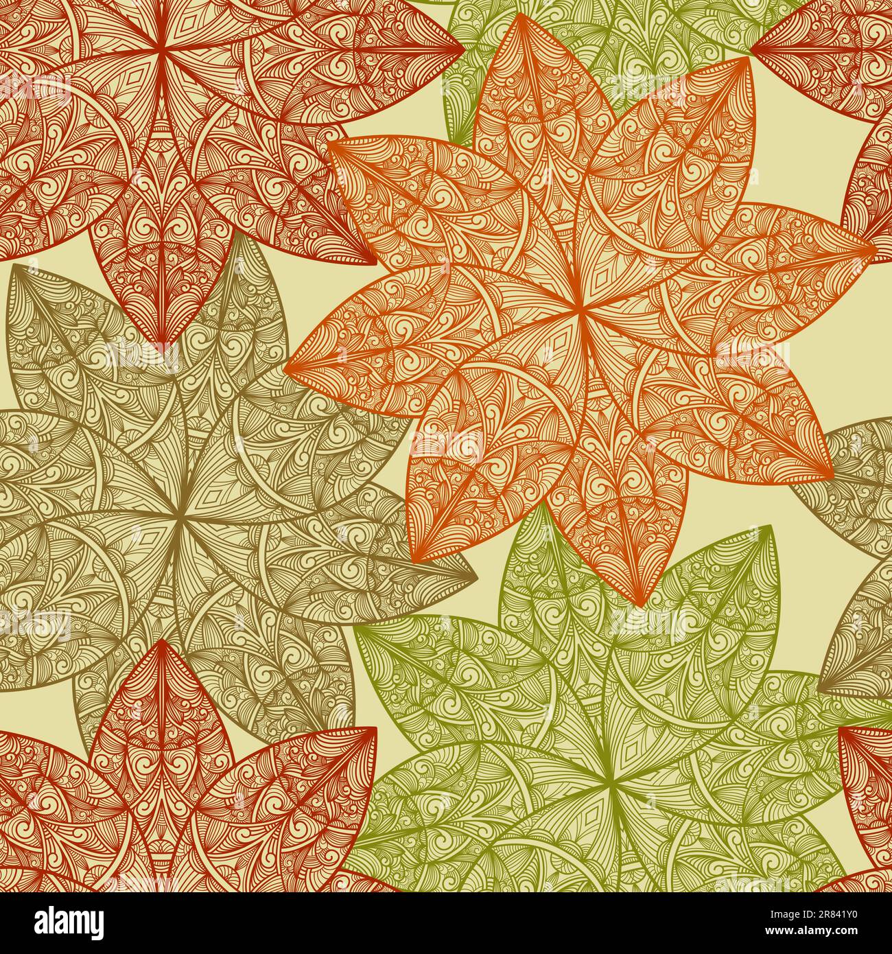 vector seamless floral  pattern, fully editable eps 8 file with clipping mask, pattern in swatch menu Stock Vector